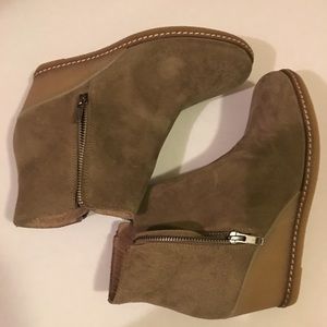 Jcrew new suede Macalister zip wedge boots